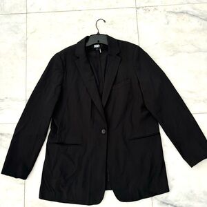 DKNY Blazer One Button Notch Collar Jacket Women XL Minimalist Career Office